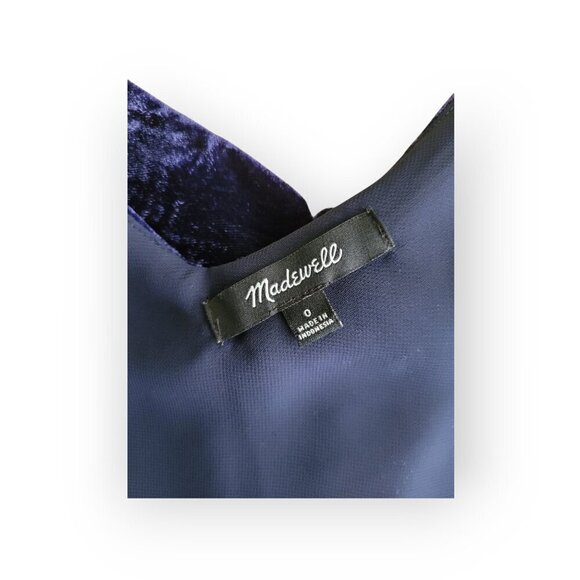 Madewell Sleeveless Velvet Top XS Midnight Blue - Picture 5 of 8